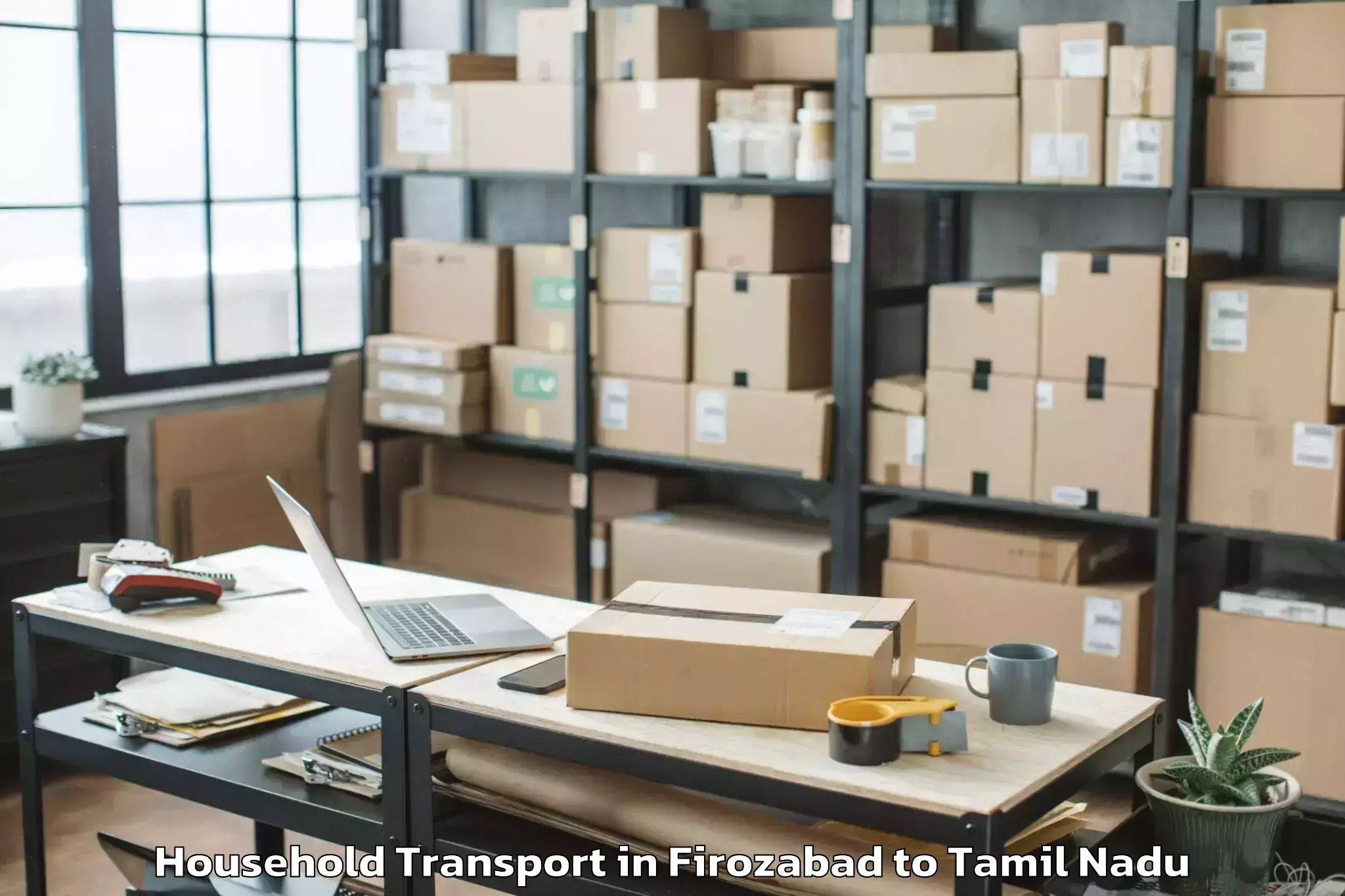 Hassle-Free Firozabad to Manachanallur Household Transport